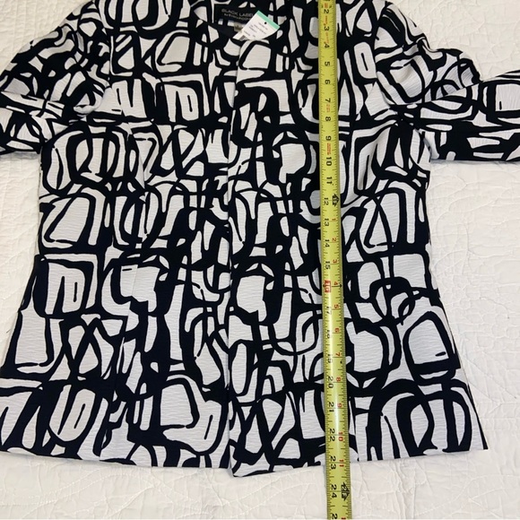 Evan Picone black label white and black open front jacket new size 8 - Picture 10 of 11